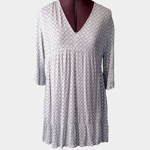 Fourteen & 9th Size M baby doll short tunic dress ruffles V-neck 3/4 bell sleeve